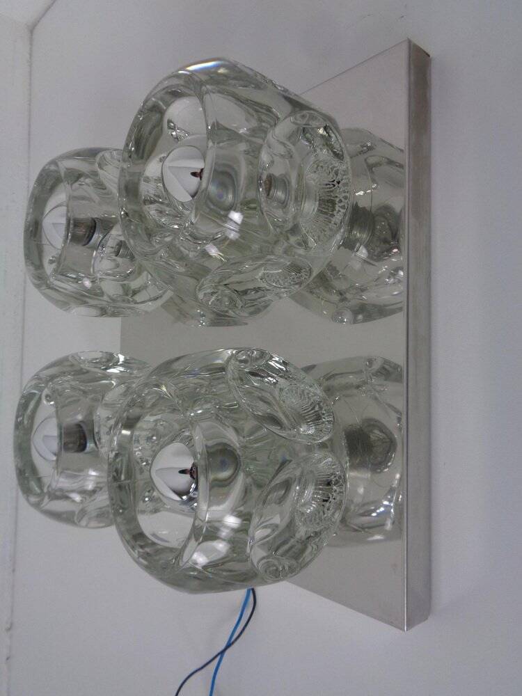 Space Age Glass Cube Lamp from Peill & Putzler, 1960s