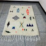 Custom white rug - colorful Beni Ourain rug 250/150cm