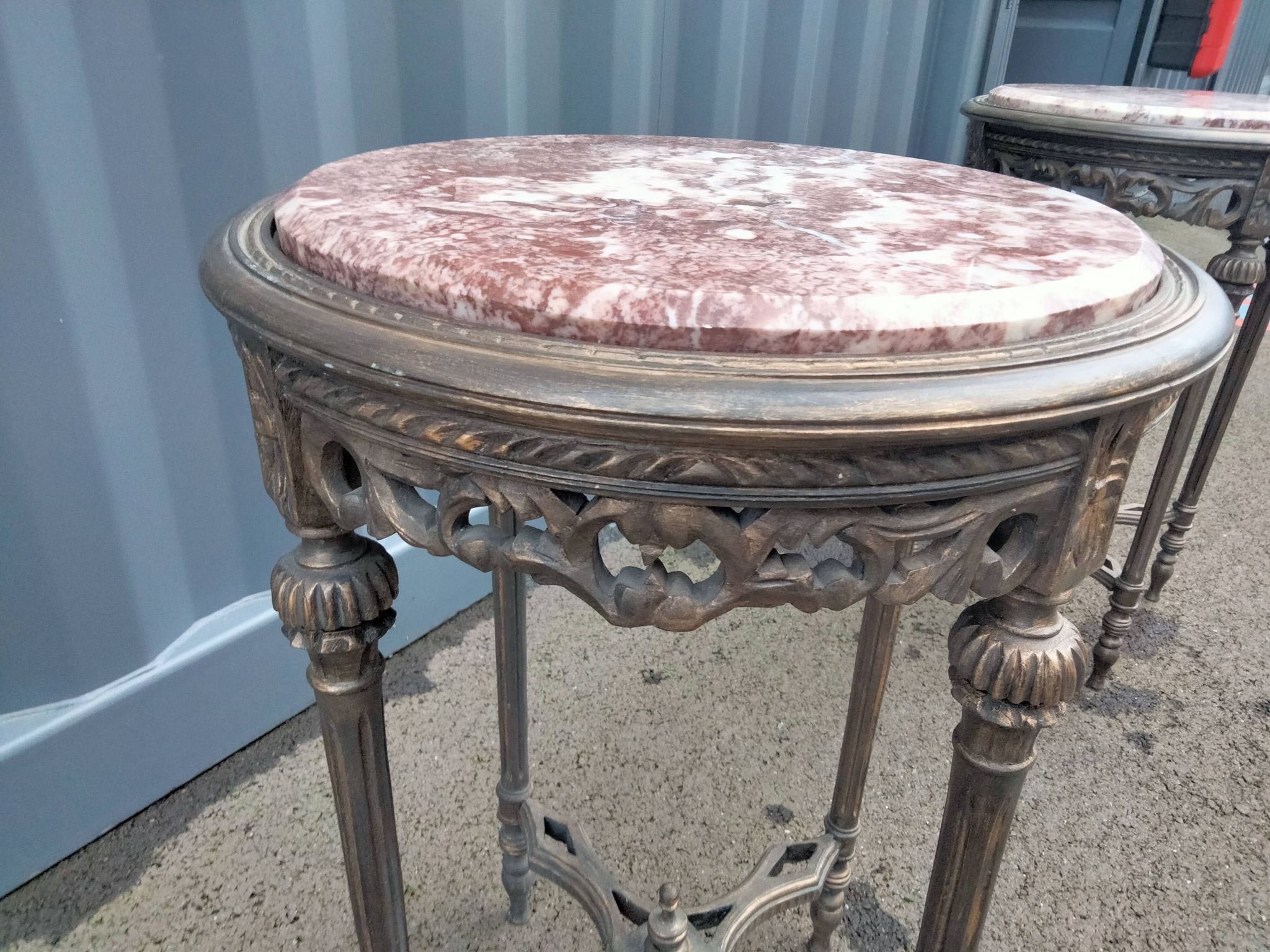 Pair of pedestal tables