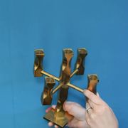 Five-Arm Brass Candelabrum by Lars Åkesson for Vallonmässing, Sweden