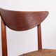 6 Danish chairs in teak and sea rush, model 316 by Peter Hvidt 1960.
