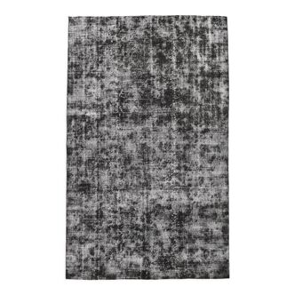 Black gray tones anatolian handmade vintage rug 260x158cm