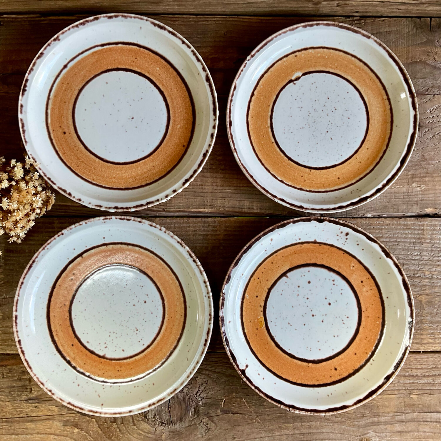 6 vintage Gien plates