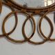 Round rattan mirror from the 1950s France