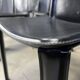 Vintage black leather dining chairs by Cidue, set of 6 - 1980s