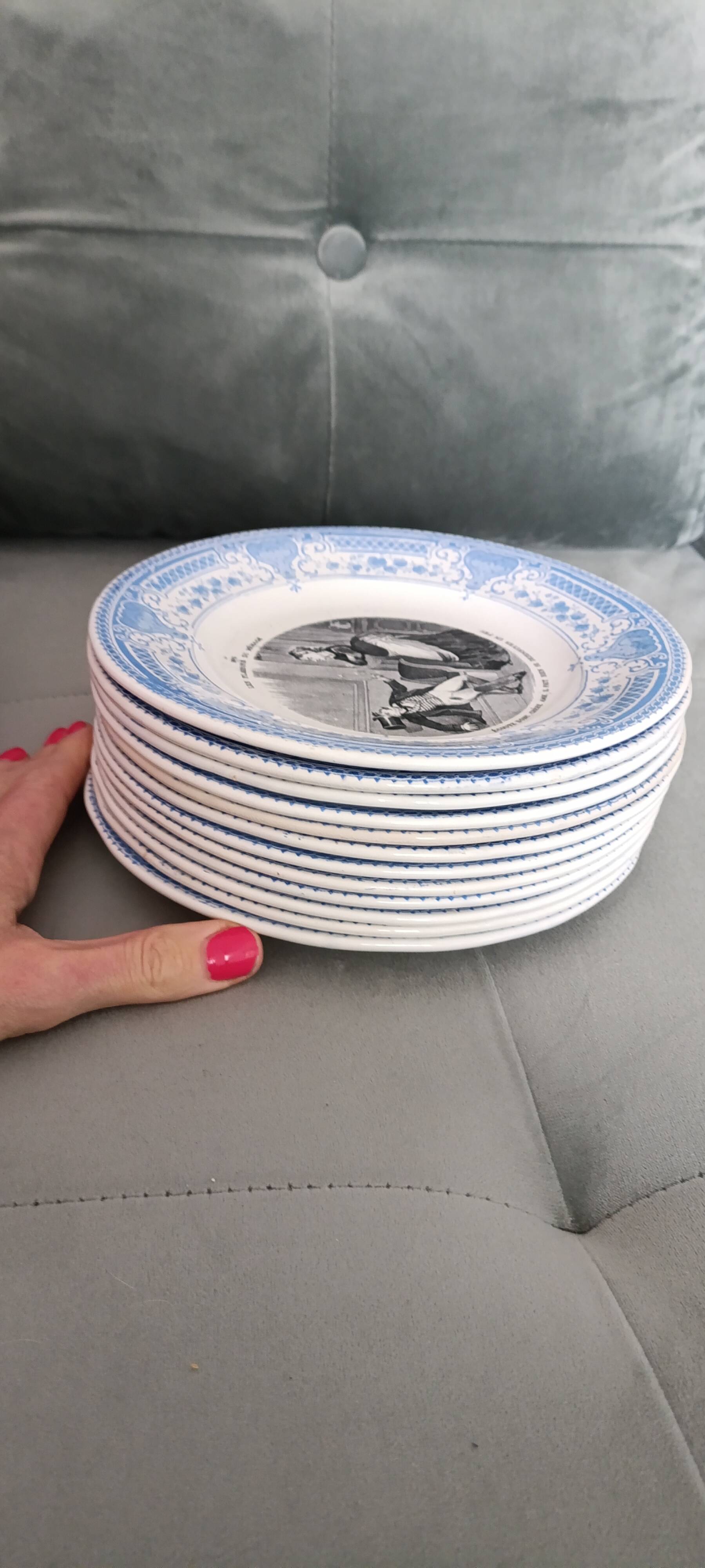 Set of 12 plates the pleasures of housekeeping