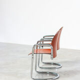 Two leather chairs Tobia Scarpa Design Dialogo Modernist, 1970