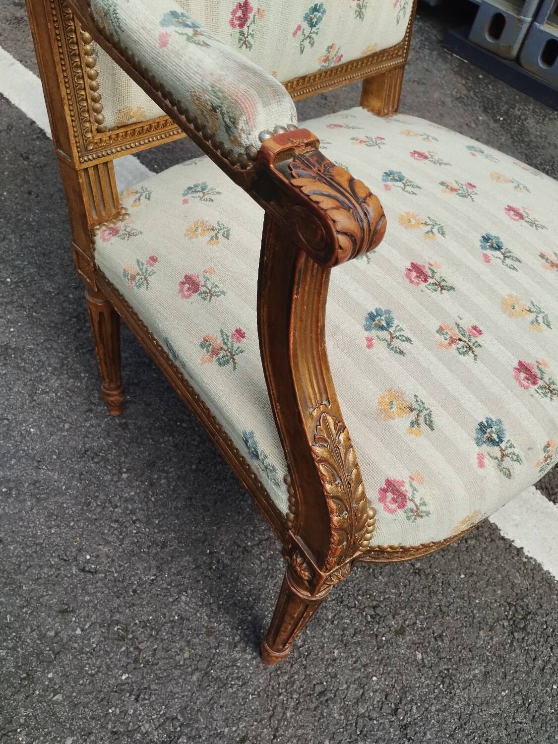 Pair of old Louis XVI style armchairs