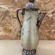 Antique teapot shaped pitcher ceramic brown beige vintage ducks decor