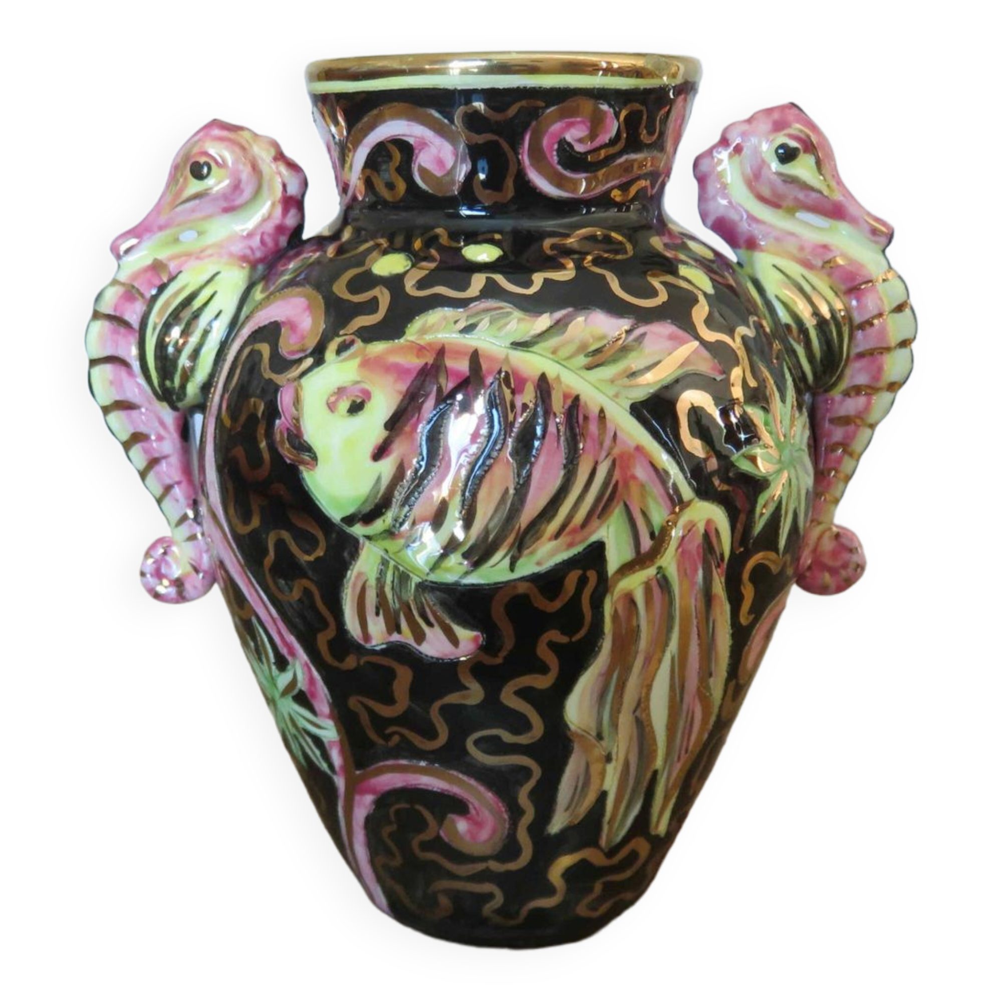 Vase "Seahorse" Cerart Monaco signed and numbered