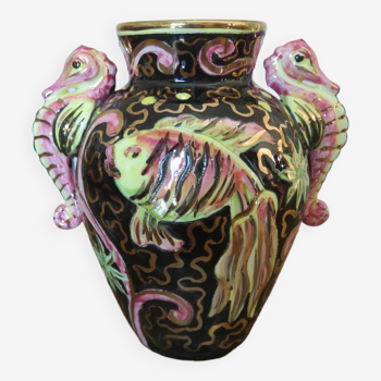 Vase "Seahorse" Cerart Monaco signed and numbered