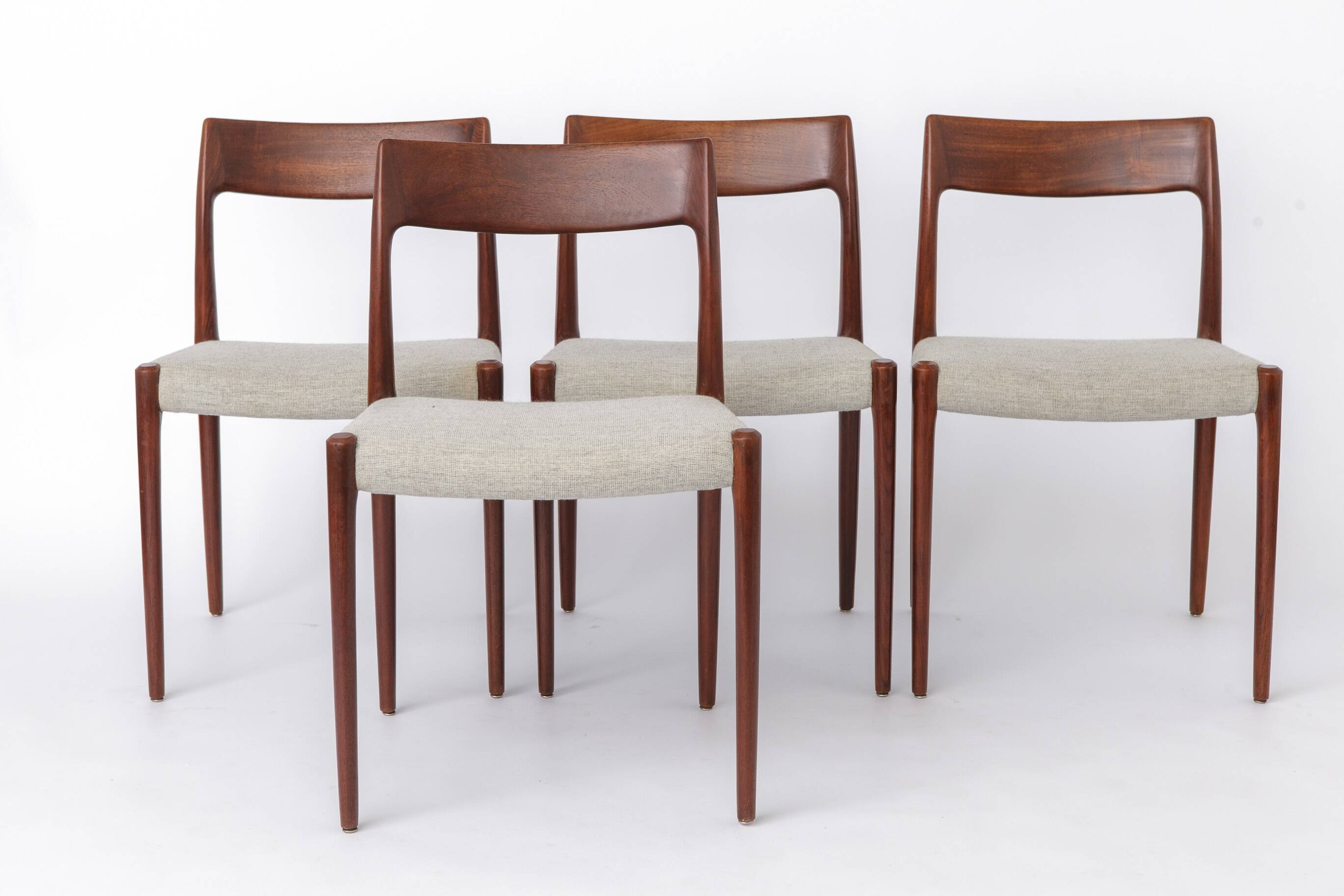 Set of 4 Niels Otto Møller Model 77 Chairs, Danish Mid Century Teak Dining