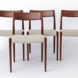 Set of 4 Niels Otto Møller Model 77 Chairs, Danish Mid Century Teak Dining