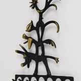 Walter Bosse brass keychains of a donkey, dog, cat, and rooster, Herta Baller, Austria