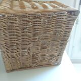 VINTAGE RATTAN BOTTLE HOLDER BASKET