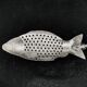 Polish brass fish figurative spoon by SW Warsaw, 1900s