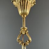 Louis XVI style lantern in gilded bronze and engraved glass, 20th century.