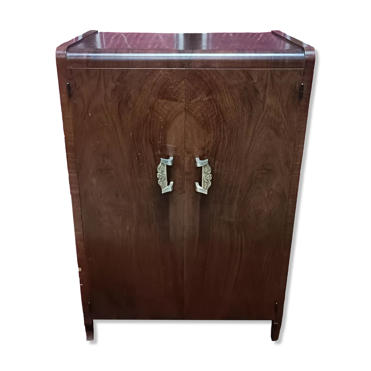 Art deco bar furniture symmetrical walnut veneer