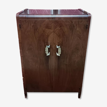 Art deco bar furniture symmetrical walnut veneer