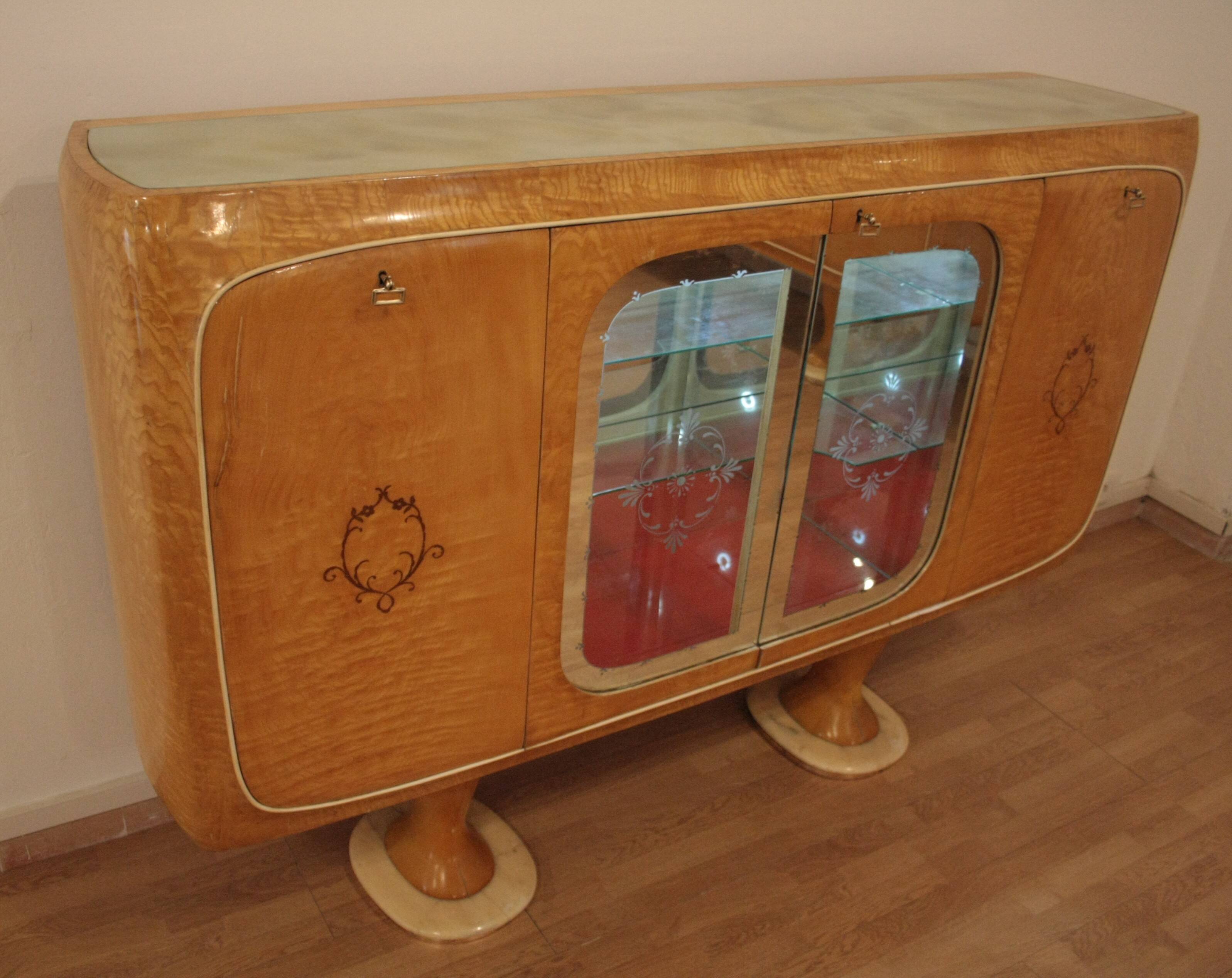 Meuble bar Buffet Mid-Century Modern, années 1950