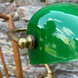 Notary lamp, banker in green opaline