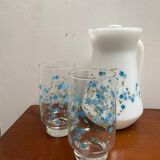 Two glasses with small blue flowers