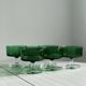 Lot de 6 coupes à dessert en verre vert émeraude