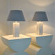 Pair of marble lamps by Maison Barbier 1960