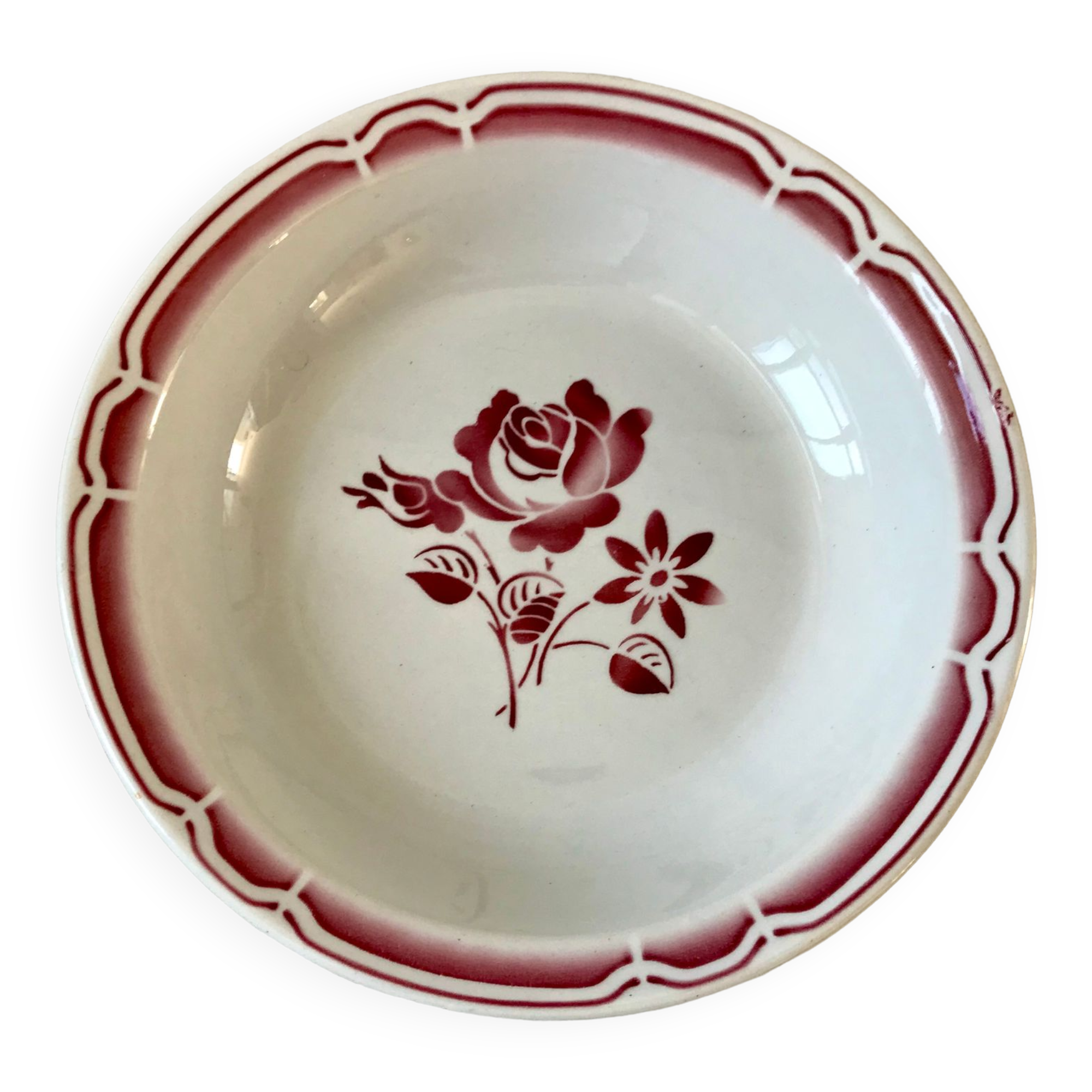 Plat creux badonviller à fleurs années 30