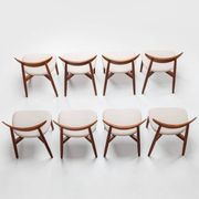 Harry Ostergaard set of eight dining chairs in teak Randers Denmark 1960