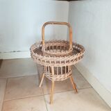 Bar portable en osier rotin des années 60'