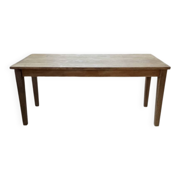 Table de ferme en pin et chêne