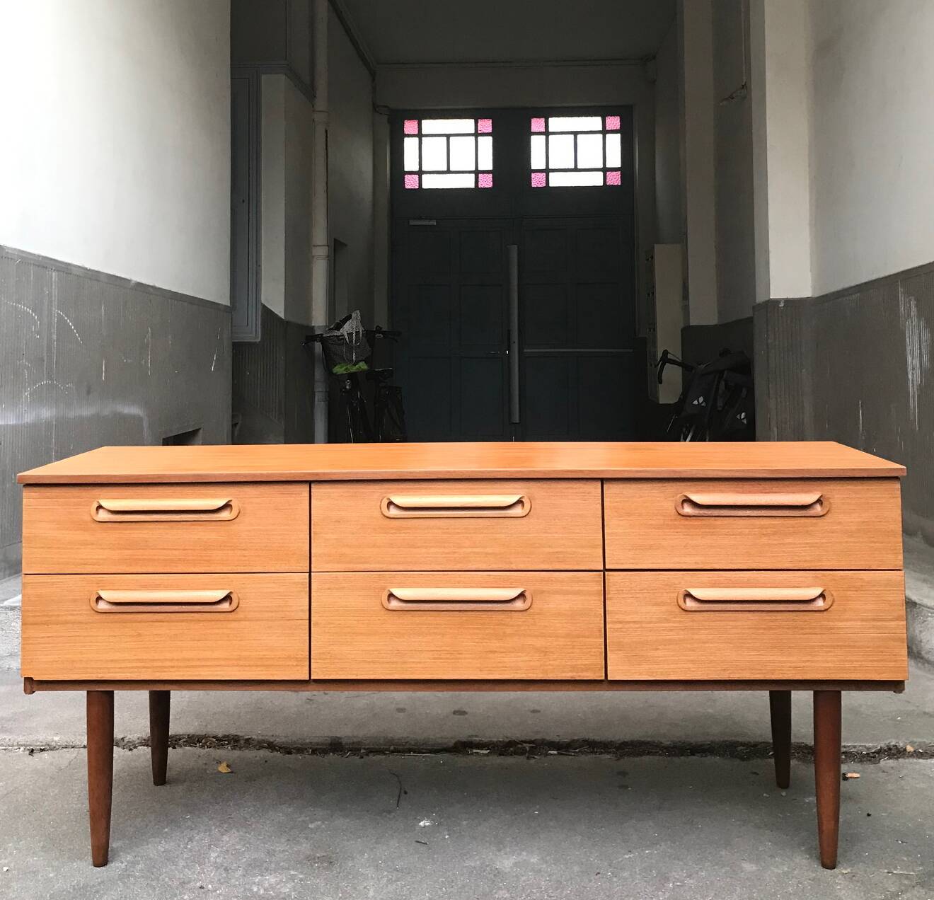 Teak enfilade, Schreiber edition from the 1960s/70s.