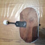 2 vintage wooden and ceramic coat hooks