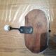 2 vintage wooden and ceramic coat hooks