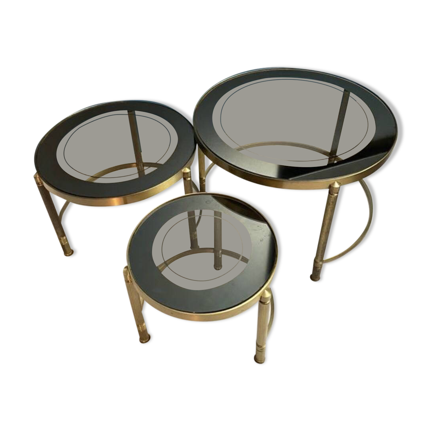 Brass nesting coffee table, vintage coffee tables