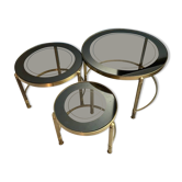 Brass nesting coffee table, vintage coffee tables