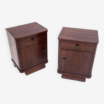 A pair of Art Deco bedside tables, Poland, 1950s. After renovation