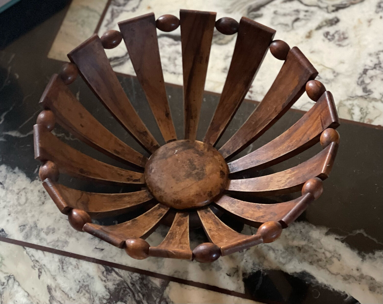 Teak fruit basket 1960