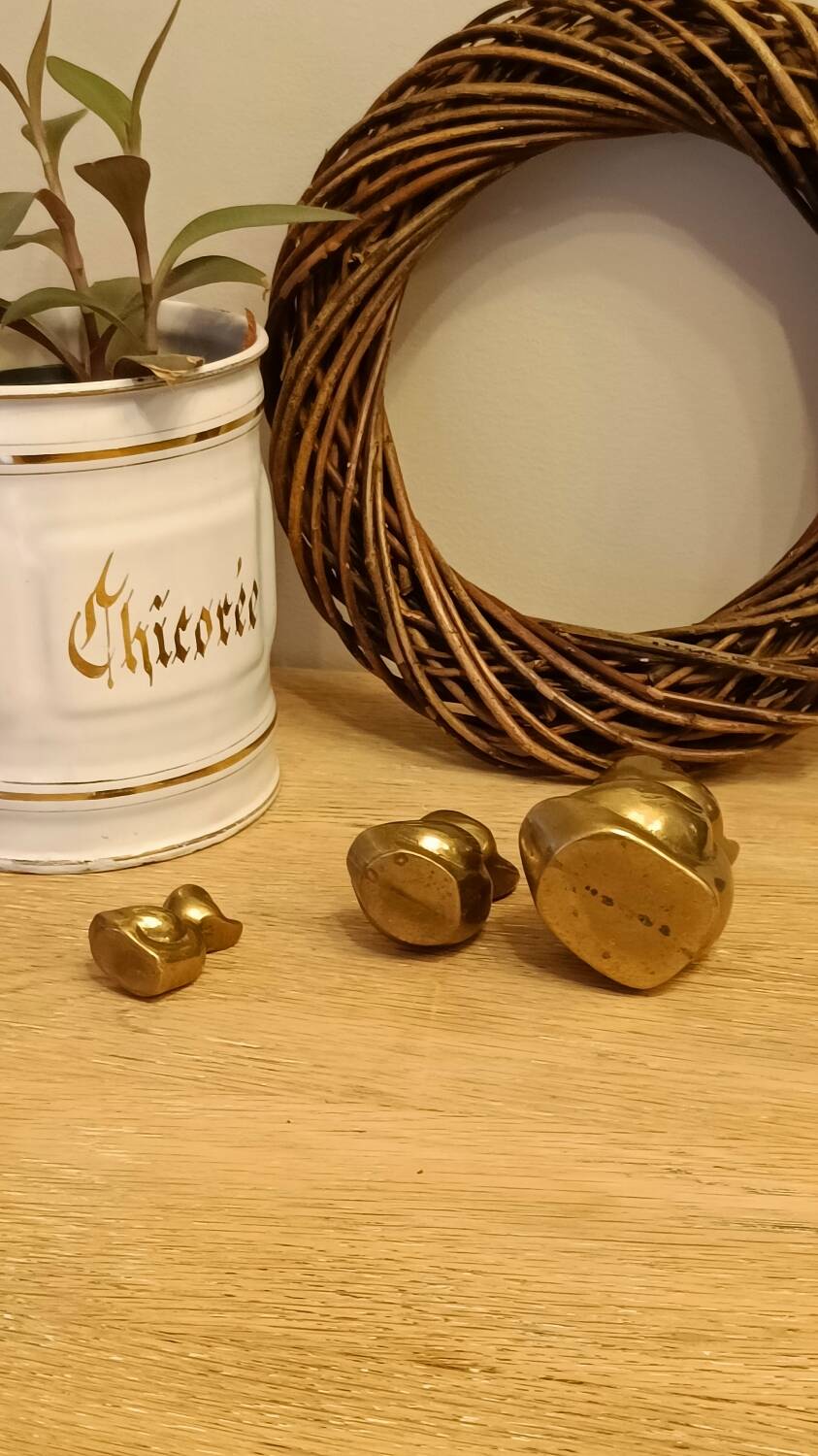 Vintage Solid Brass Ducks