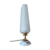 upcycled table lamp | white glass, vintage charm