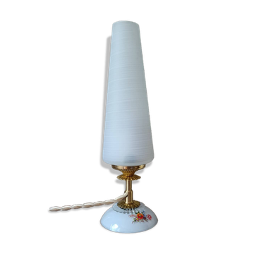 lampe à poser upcyclée|verre blanc, charme vintage