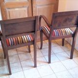Pair of bridge armchairs from the 50s restyled for English boudoir