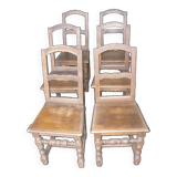 Set of 6 country chairs in solid oak