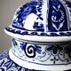 Large covered vase Boch Holland Royal Sphinx in Delft blue earthenware.
