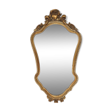 Baroque gilted wooden mirror, france 1950s