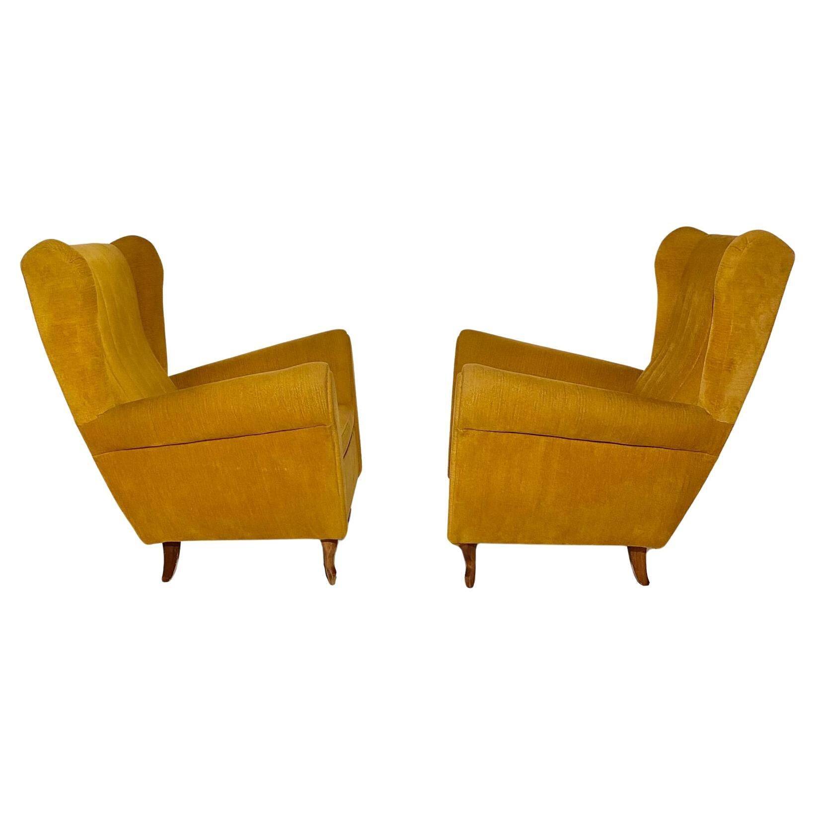 Midcentury Modern Living Room set in Velvet, Italy 1950