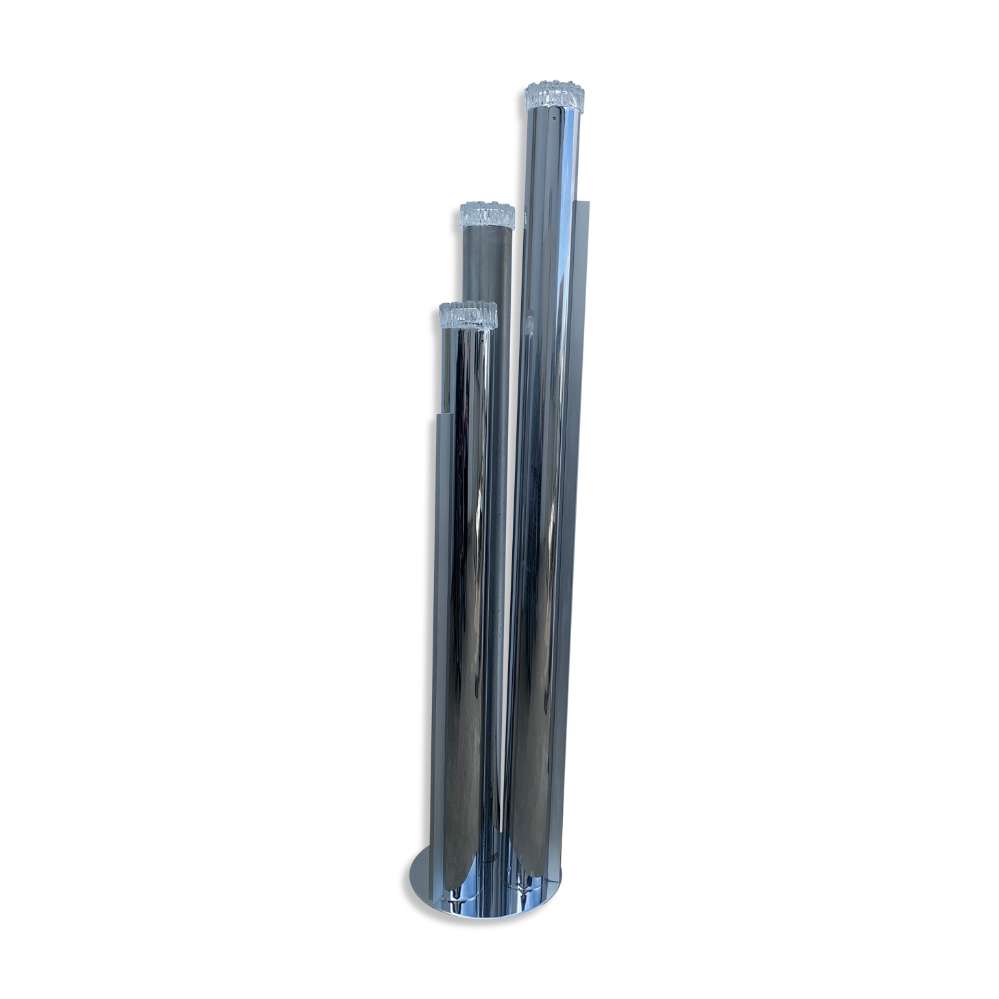 Floor lamp in chrome and glass, 1970