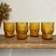 4 vintage amber glasses