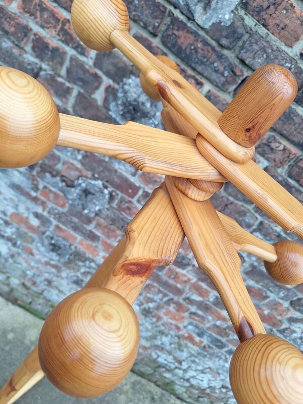 Portemanteau Vintage Scandinave, Meuble Patères Ancien